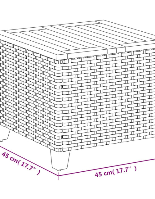 Загрузите изображение в средство просмотра галереи, Masă de grădină, negru, 45x45x37 cm, poliratan și lemn acacia
