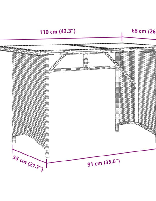 Încărcați imaginea în vizualizatorul Galerie, Masă de grădină cu blat din lemn, bej 110x68x70 cm poliratan
