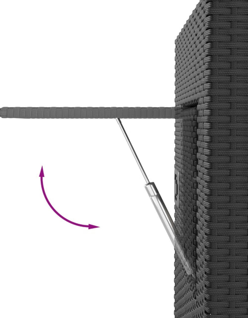 Загрузите изображение в средство просмотра галереи, Bancă de grădină rabatabilă cu perne, negru, poliratan
