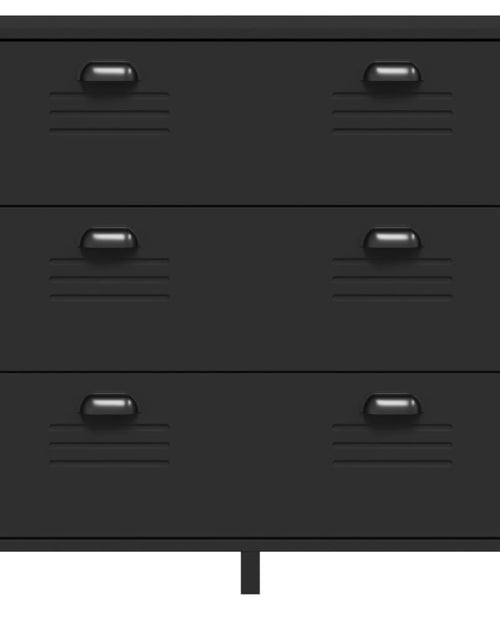 Загрузите изображение в средство просмотра галереи, Dulap cu sertare „VIKEN”, negru, lemn prelucrat
