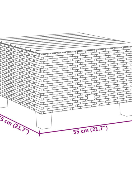 Загрузите изображение в средство просмотра галереи, Masă de grădină, bej, 55x55x36 cm, poliratan și lemn acacia

