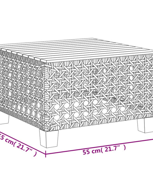 Загрузите изображение в средство просмотра галереи, Masă de grădină, negru, 55x55x36 cm, poliratan și lemn acacia
