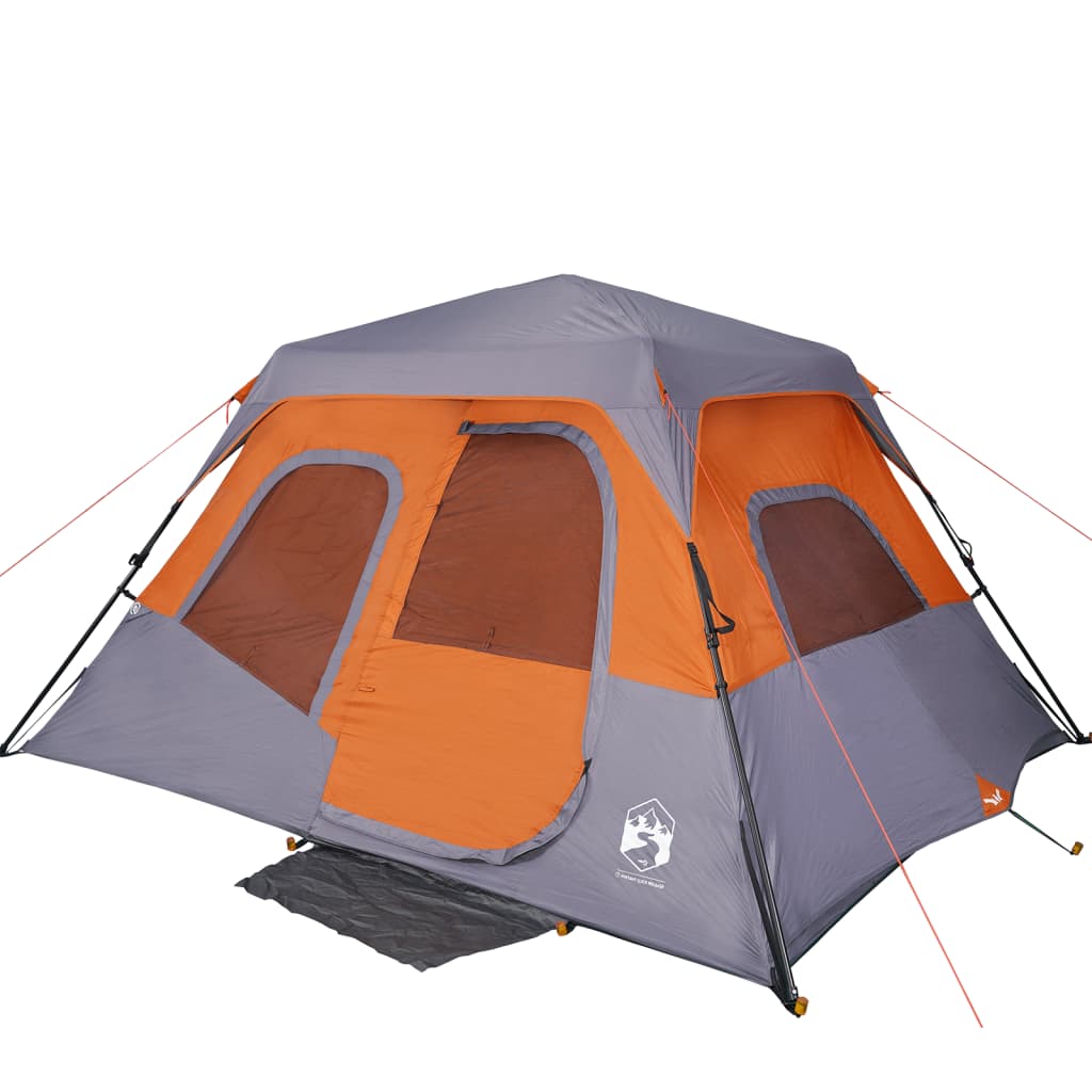 Cort de camping, 6 persoane, gri și portocaliu, 344x282x192 cm - Lando