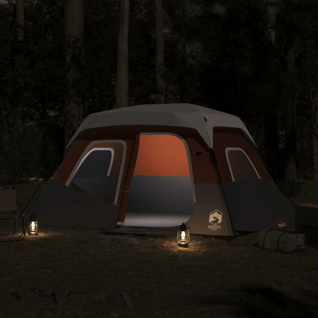 Cort de camping cu LED gri deschis și portocaliu 344x282x212 cm - Lando