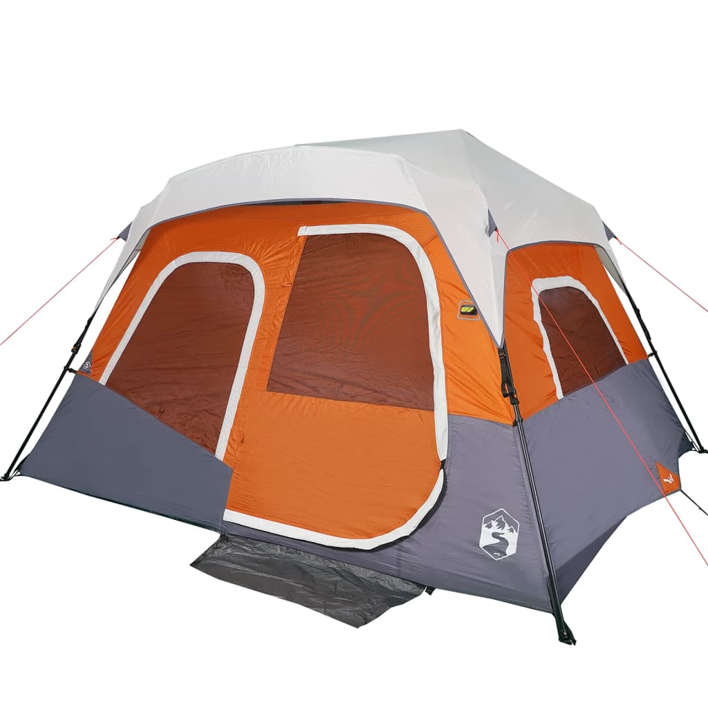 Cort de camping cu LED gri deschis și portocaliu 344x282x212 cm - Lando