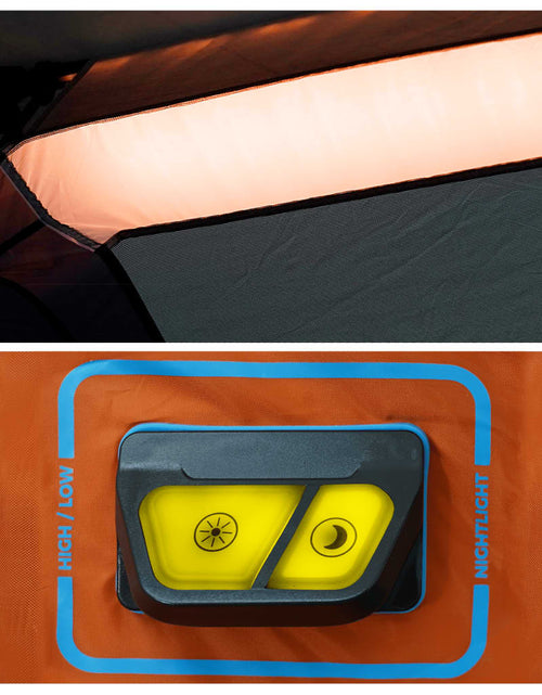 Загрузите изображение в средство просмотра галереи, Cort de camping cu LED gri deschis și portocaliu 344x282x212 cm - Lando
