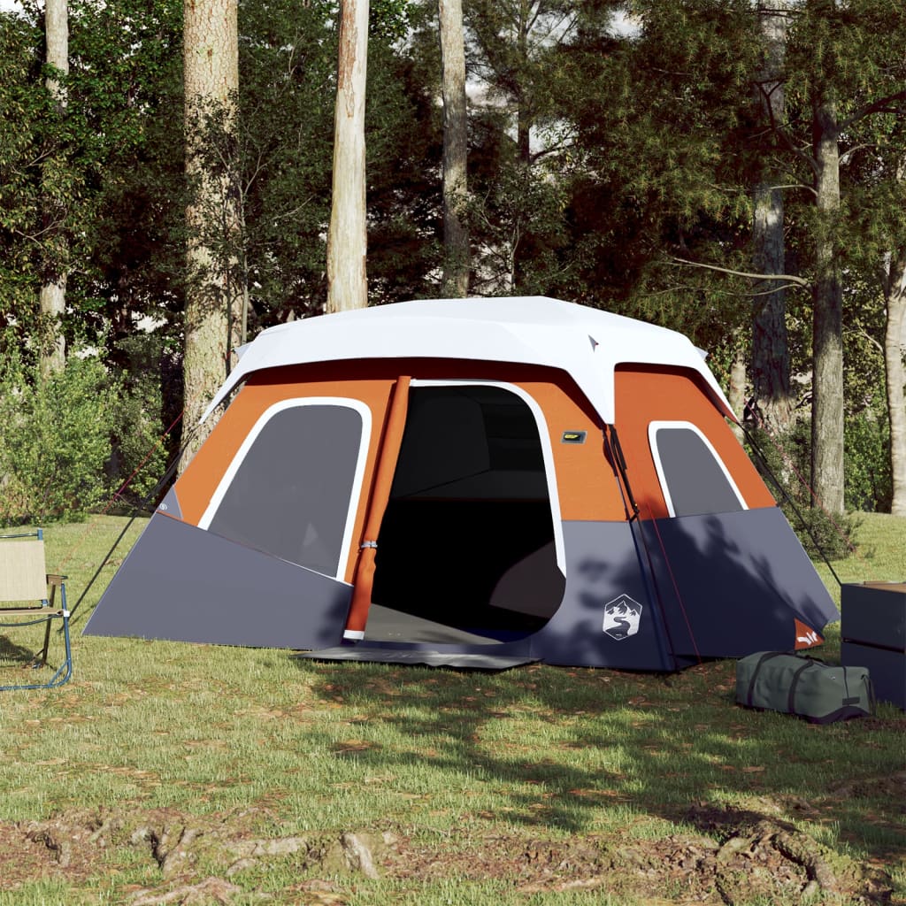 Cort de camping cu LED gri deschis și portocaliu 344x282x212 cm - Lando