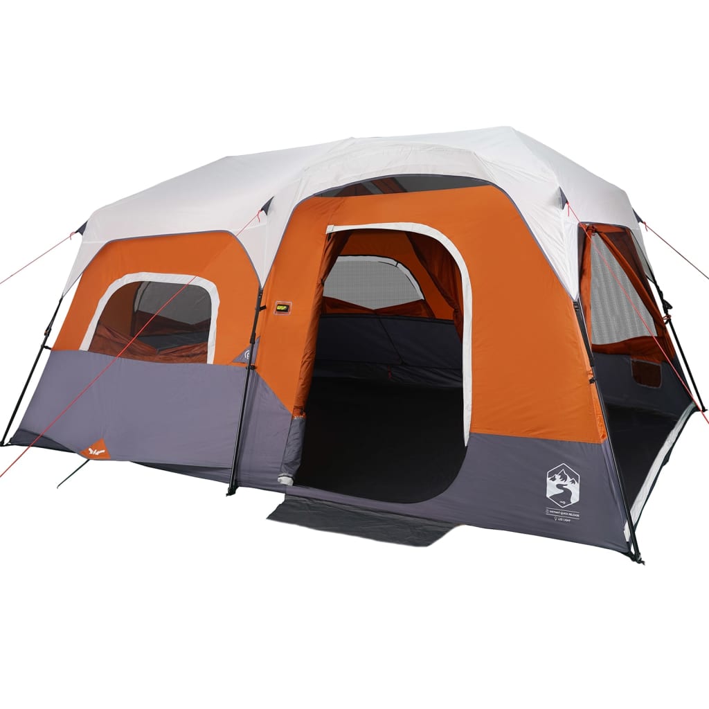 Cort de camping cu LED gri deschis și portocaliu 441x288x217 cm - Lando