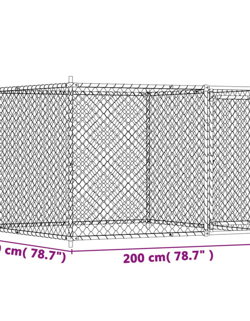 Încărcați imaginea în vizualizatorul Galerie, Cușcă pentru câini cu ușă, gri, 2x2x1,5 m, oțel galvanizat
