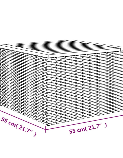 Încărcați imaginea în vizualizatorul Galerie, Masă de grădină, negru, 55x55x37 cm, poliratan și lemn acacia
