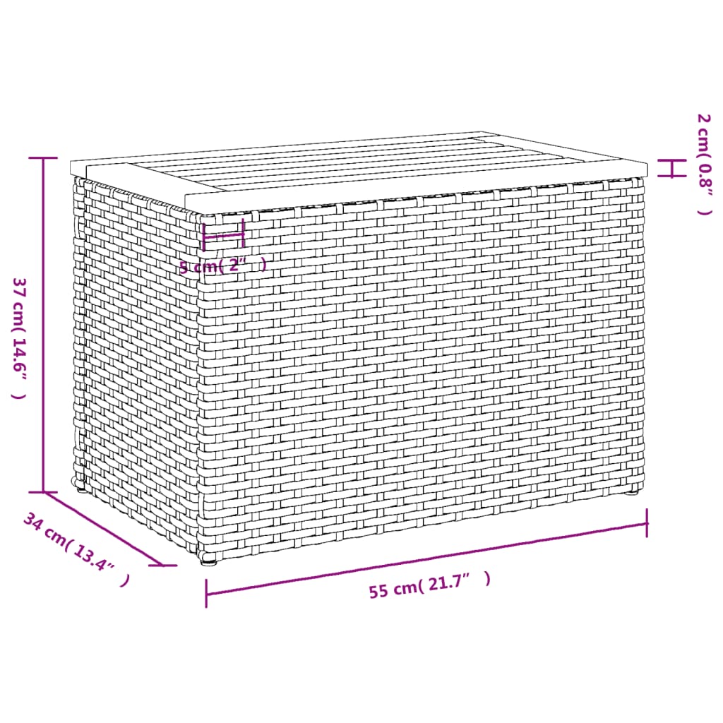 Mese laterale de grădină 2 buc. negru 55x34x37cm lemn/poliratan