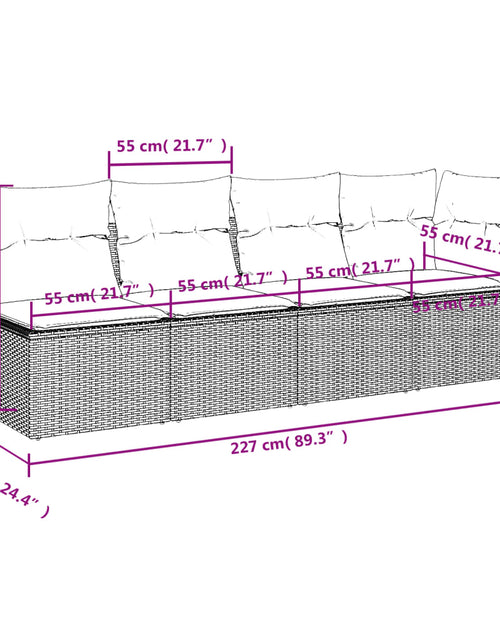 Загрузите изображение в средство просмотра галереи, Canapea de grădină cu perne, 4 locuri, bej, poliratan

