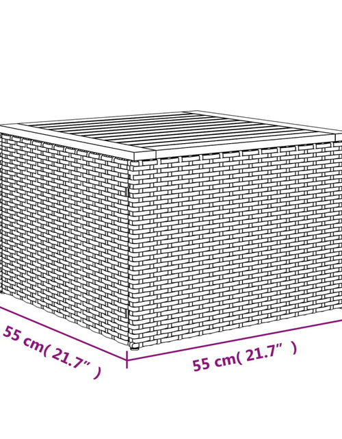 Încărcați imaginea în vizualizatorul Galerie, Masă de grădină, bej, 55x55x37 cm, poliratan și lemn de acacia
