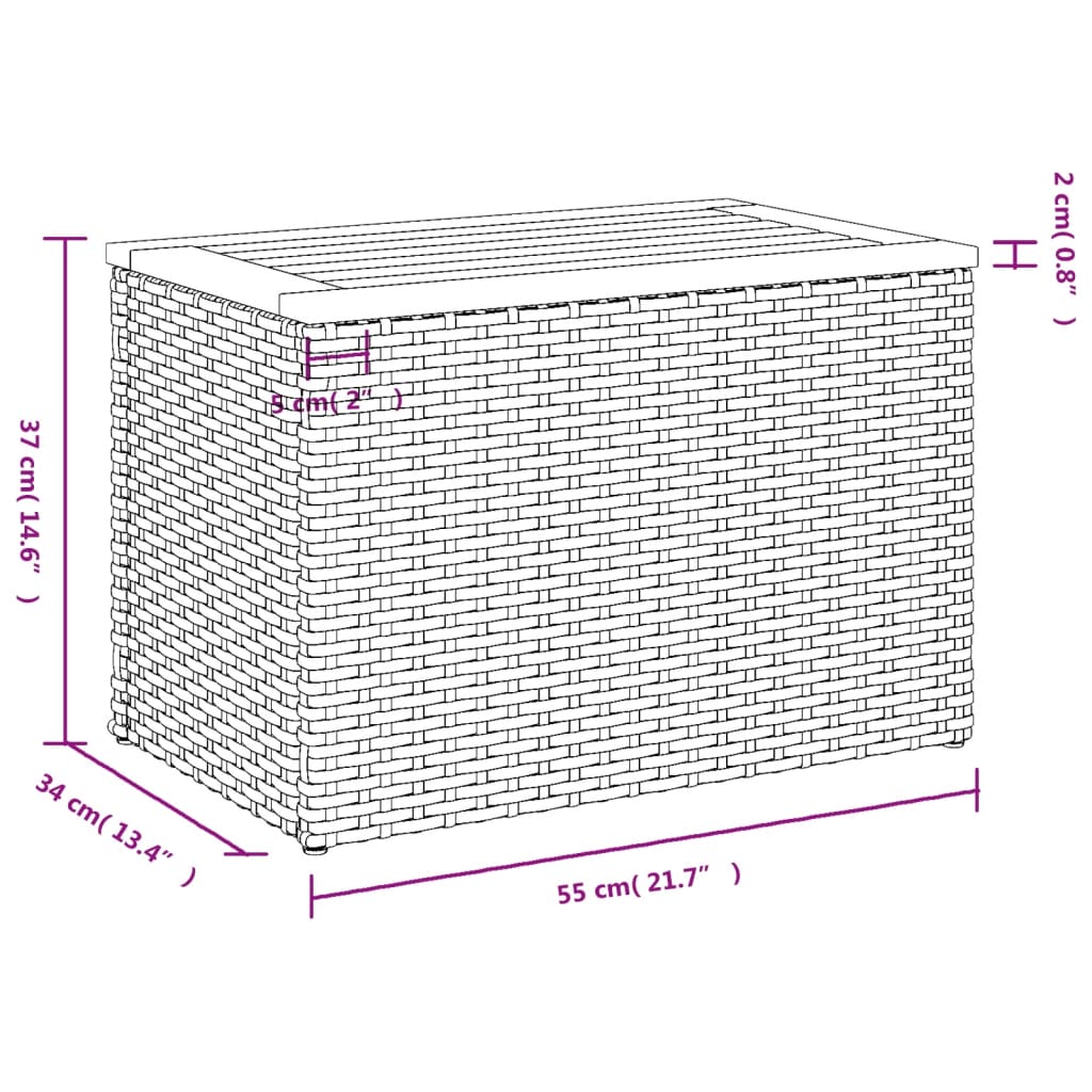 Mese laterale de grădină 2 buc. bej 55x34x37cm lemn/poliratan