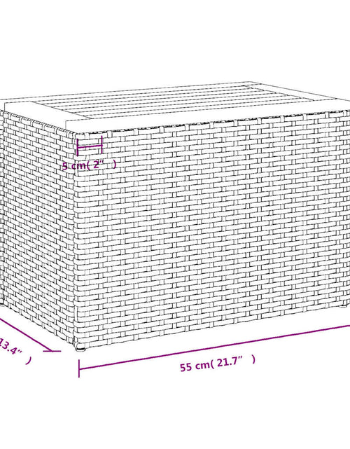 Загрузите изображение в средство просмотра галереи, Mese laterale de grădină 2 buc. gri 55x34x37cm lemn/poliratan
