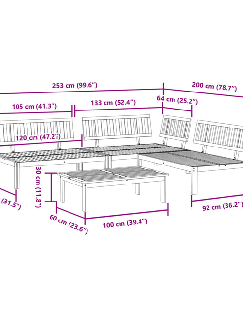 Încărcați imaginea în vizualizatorul Galerie, Set canapea grădină din paleți, 4 piese, lemn masiv de acacia
