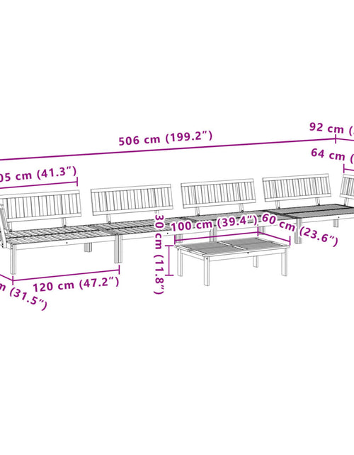 Загрузите изображение в средство просмотра галереи, Set canapea grădină din paleți, 5 piese, lemn masiv de acacia

