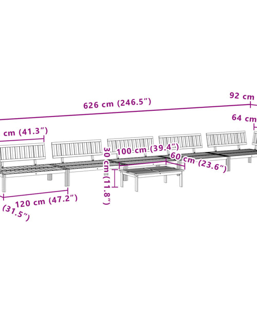 Загрузите изображение в средство просмотра галереи, Set canapea grădină din paleți, 6 piese, lemn masiv de acacia
