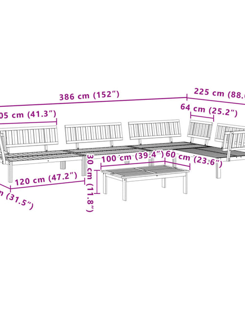 Загрузите изображение в средство просмотра галереи, Set canapea grădină din paleți, 5 piese, lemn masiv de acacia
