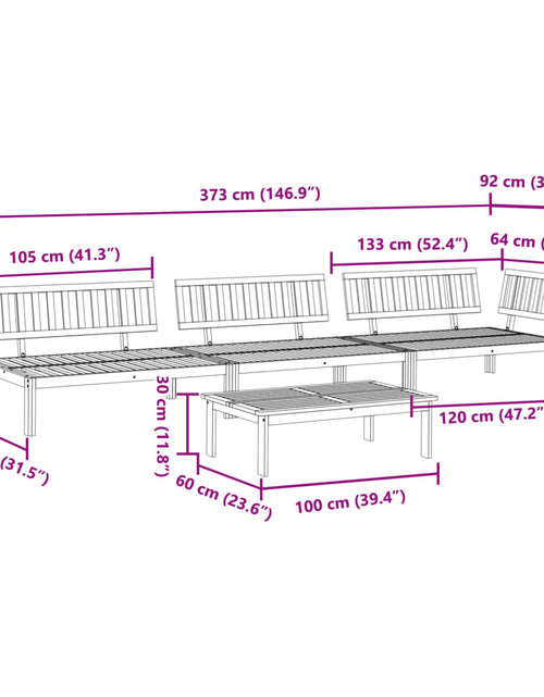 Încărcați imaginea în vizualizatorul Galerie, Set canapea grădină din paleți, 4 piese, lemn masiv de acacia
