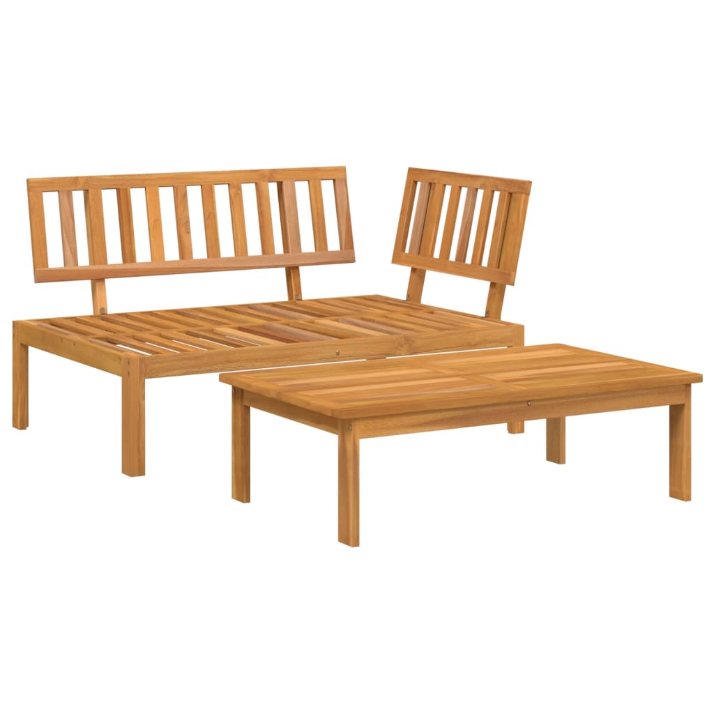 Set canapea din paleți de grădină, 2 piese, lemn masiv acacia