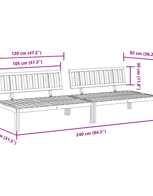 Încărcați imaginea în vizualizatorul Galerie, Set canapele mijloc paleți de grădină 2 buc. lemn masiv acacia
