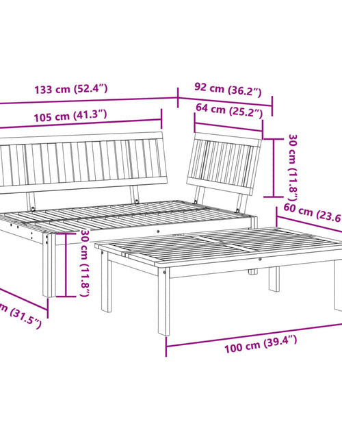 Încărcați imaginea în vizualizatorul Galerie, Set canapea din paleți de grădină, 2 piese, lemn masiv acacia
