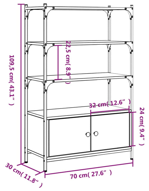 Загрузите изображение в средство просмотра галереи, Bibliotecă 3 niveluri, stejar sonoma, 70x30x109,5 cm lemn
