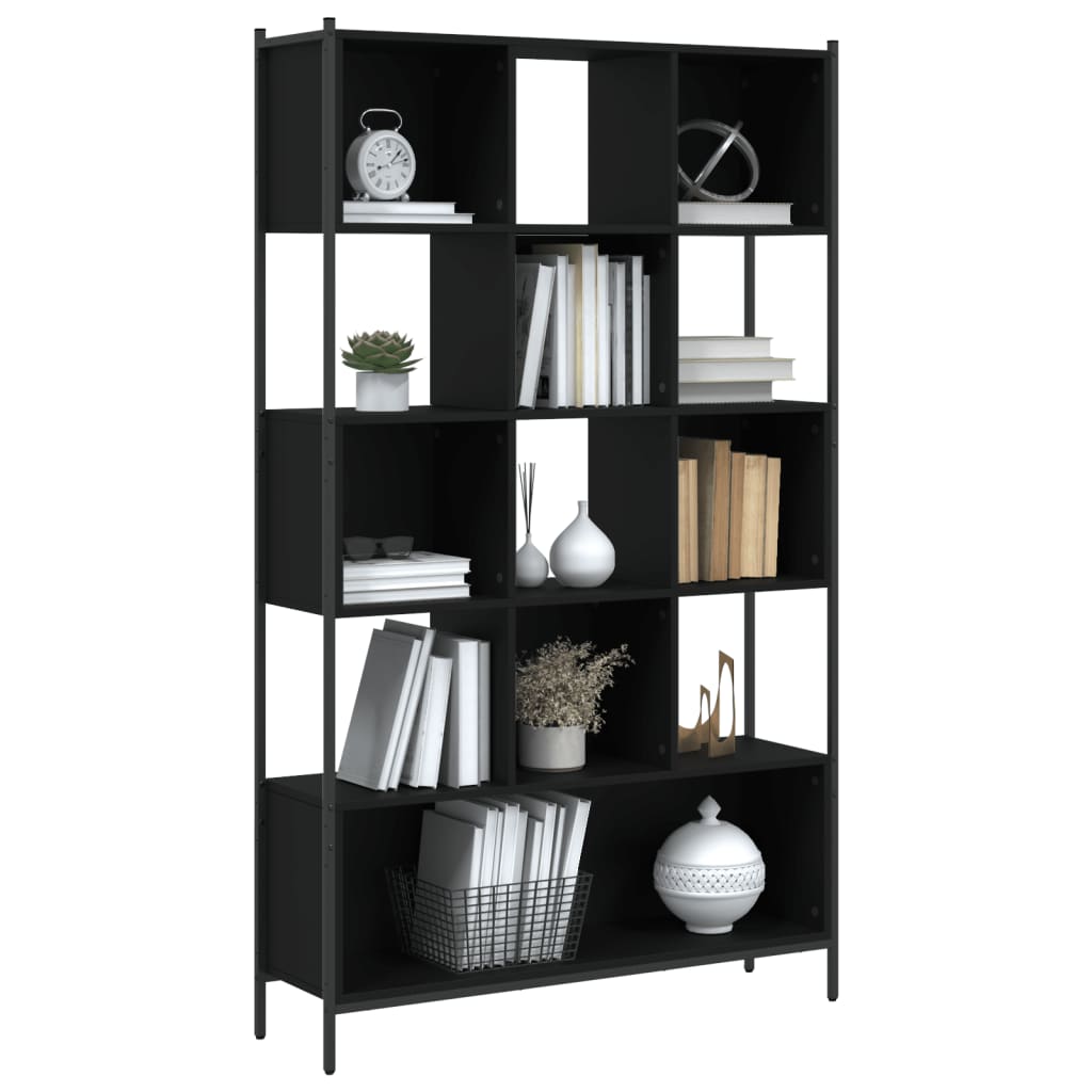 Bibliotecă, negru, 102x28x172 cm, lemn prelucrat