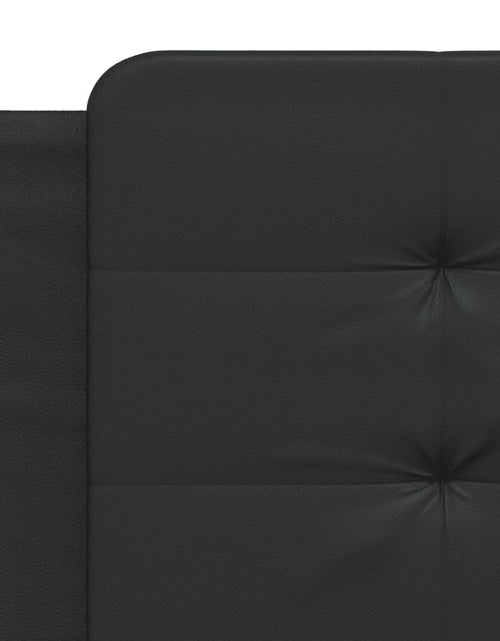 Încărcați imaginea în vizualizatorul Galerie, Cadru de pat cu tăblie, negru, 200x200 cm, piele ecologică
