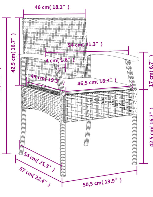 Загрузите изображение в средство просмотра галереи, Set mobilier de grădină cu perne, 3 piese, negru, poliratan
