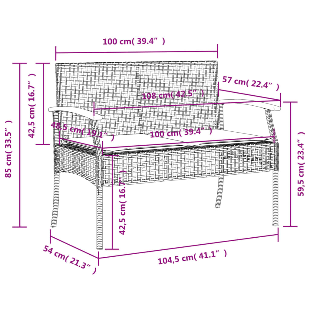 Set mobilier de grădină cu perne, 5 piese, bej, poliratan