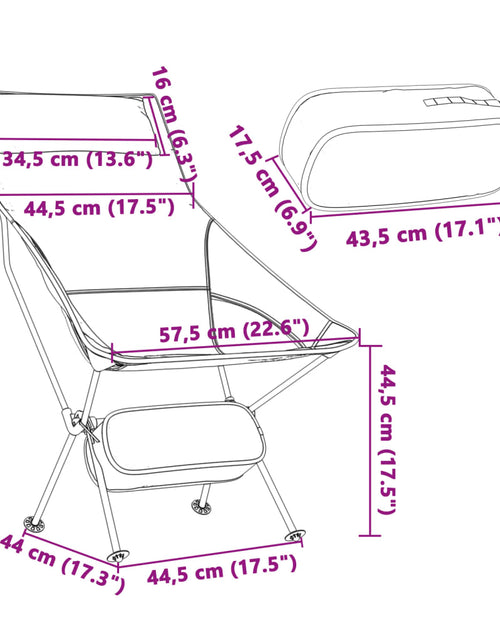 Загрузите изображение в средство просмотра галереи, Scaune camping pliabile, 2 buc., negru, textil oxford /aluminiu
