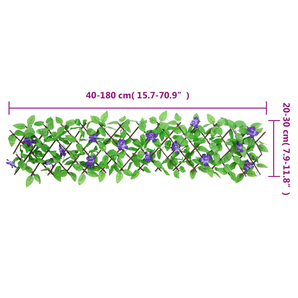 vidaXL Spalier iederă artificială extensibil, 5 buc., verde, 180x20 cm