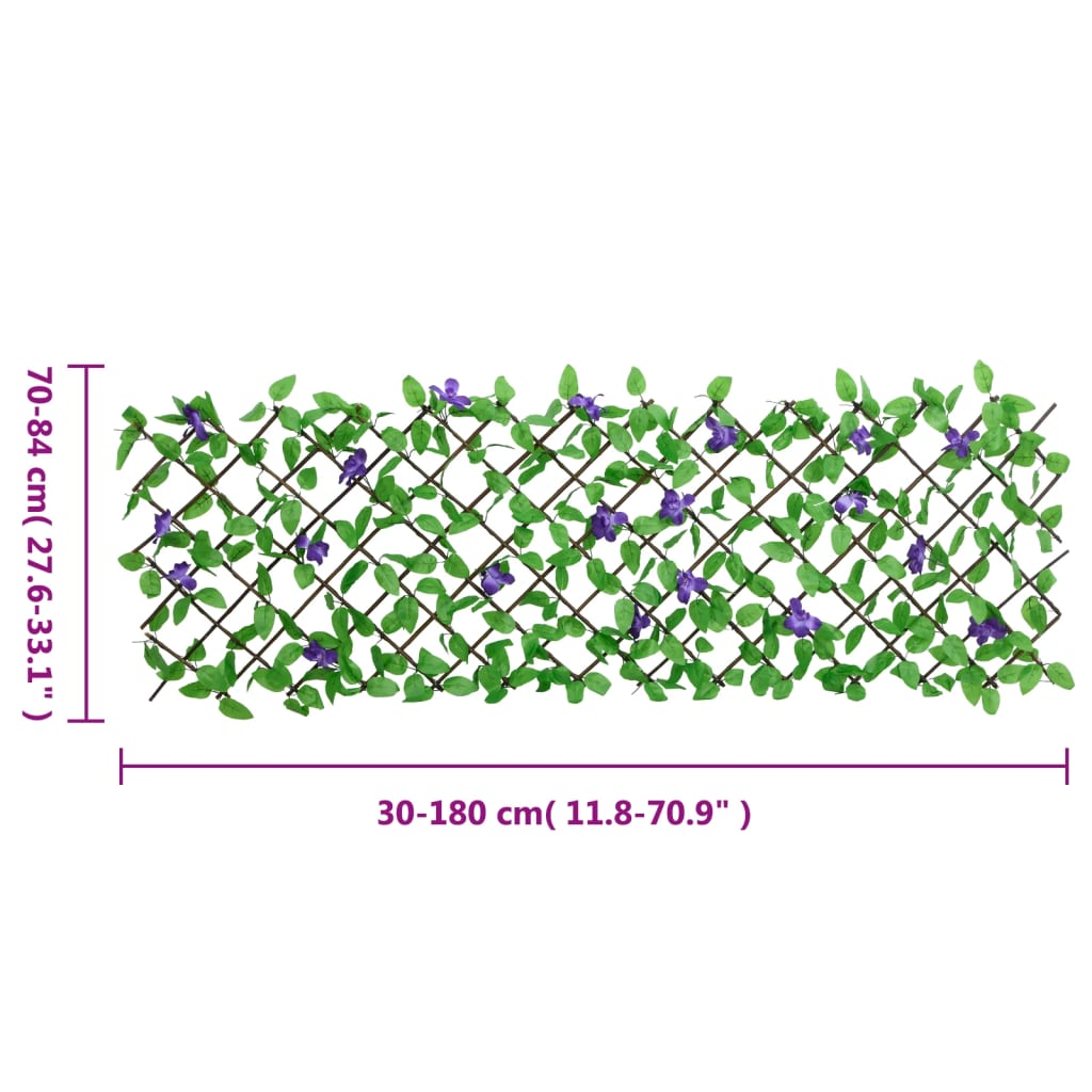 vidaXL Spalier iederă artificială extensibil, 5 buc., verde, 180x70 cm