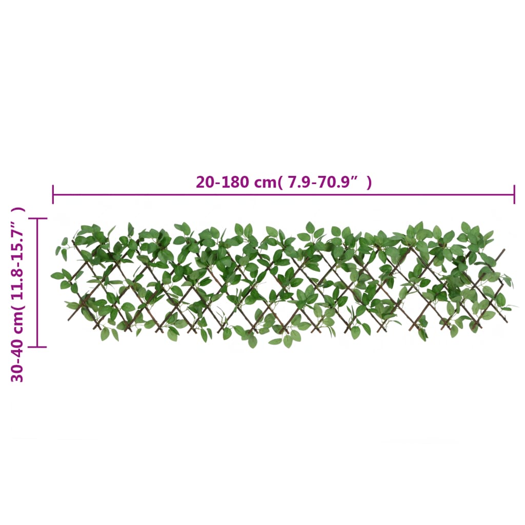 vidaXL Spalier iederă artificială extensibil, 5 buc., verde, 180x30 cm