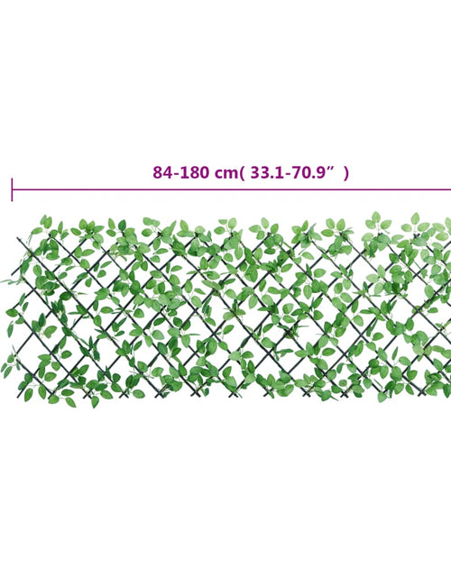 Încărcați imaginea în vizualizatorul Galerie, vidaXL Spalier cu iederă artificială, extensibil, verde, 180x65 cm
