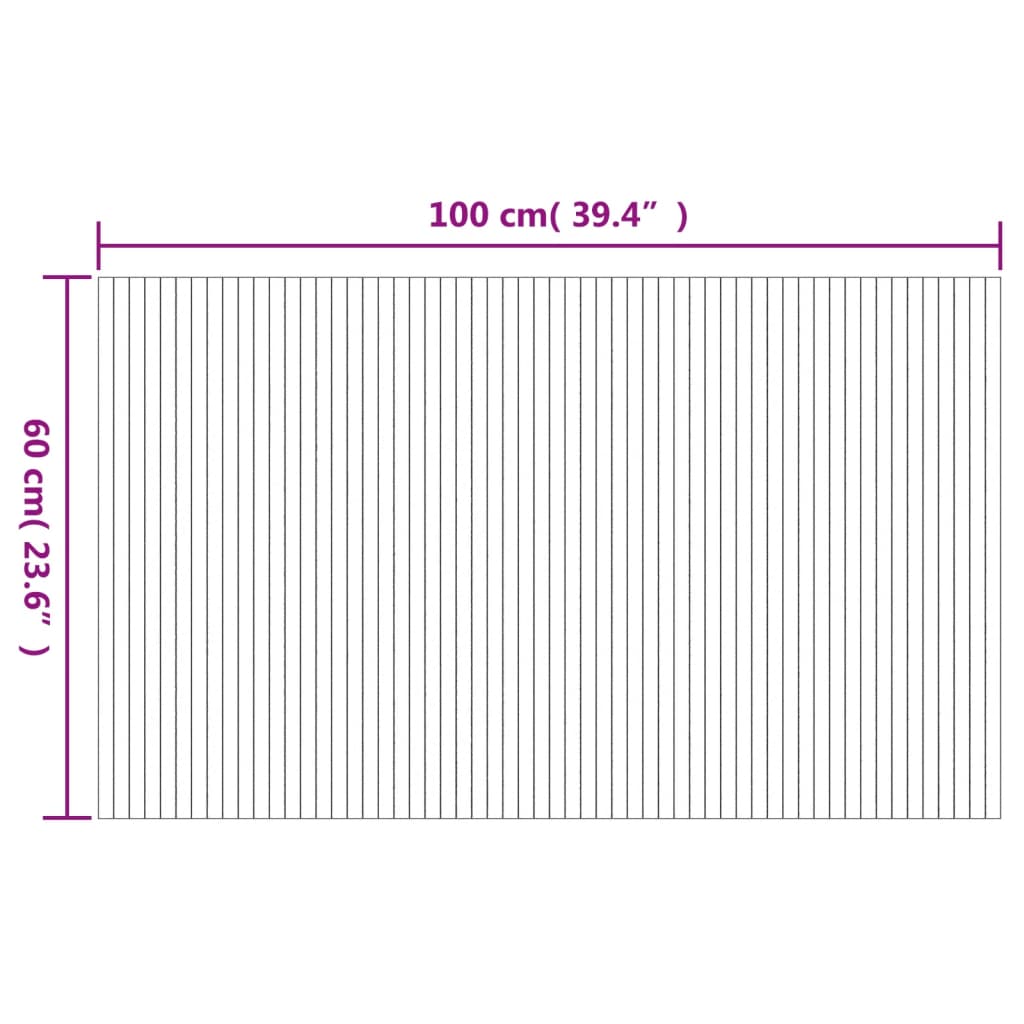 Covor dreptunghiular, natural deschis, 60x100 cm, bambus