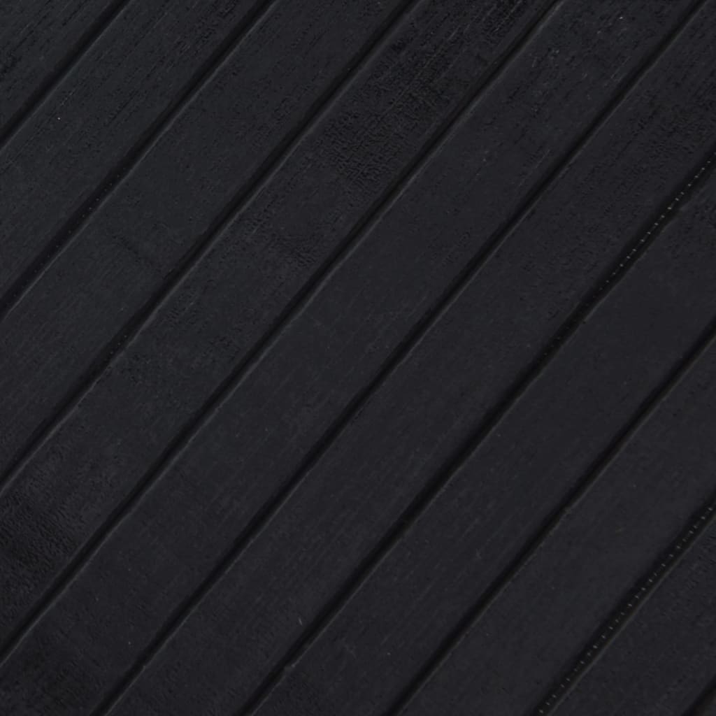 Covor dreptunghiular, negru, 60x400 cm, bambus