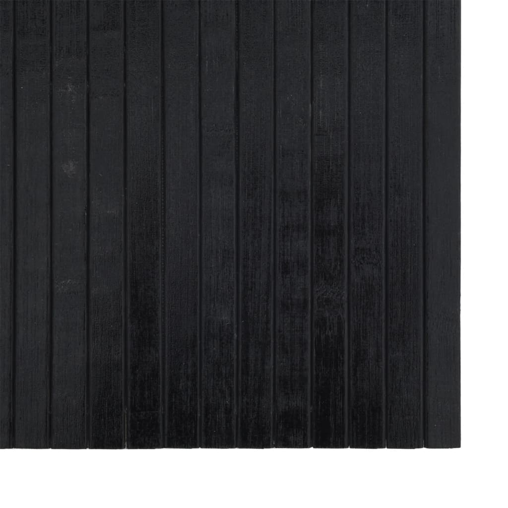 Covor dreptunghiular, negru, 70x100 cm, bambus