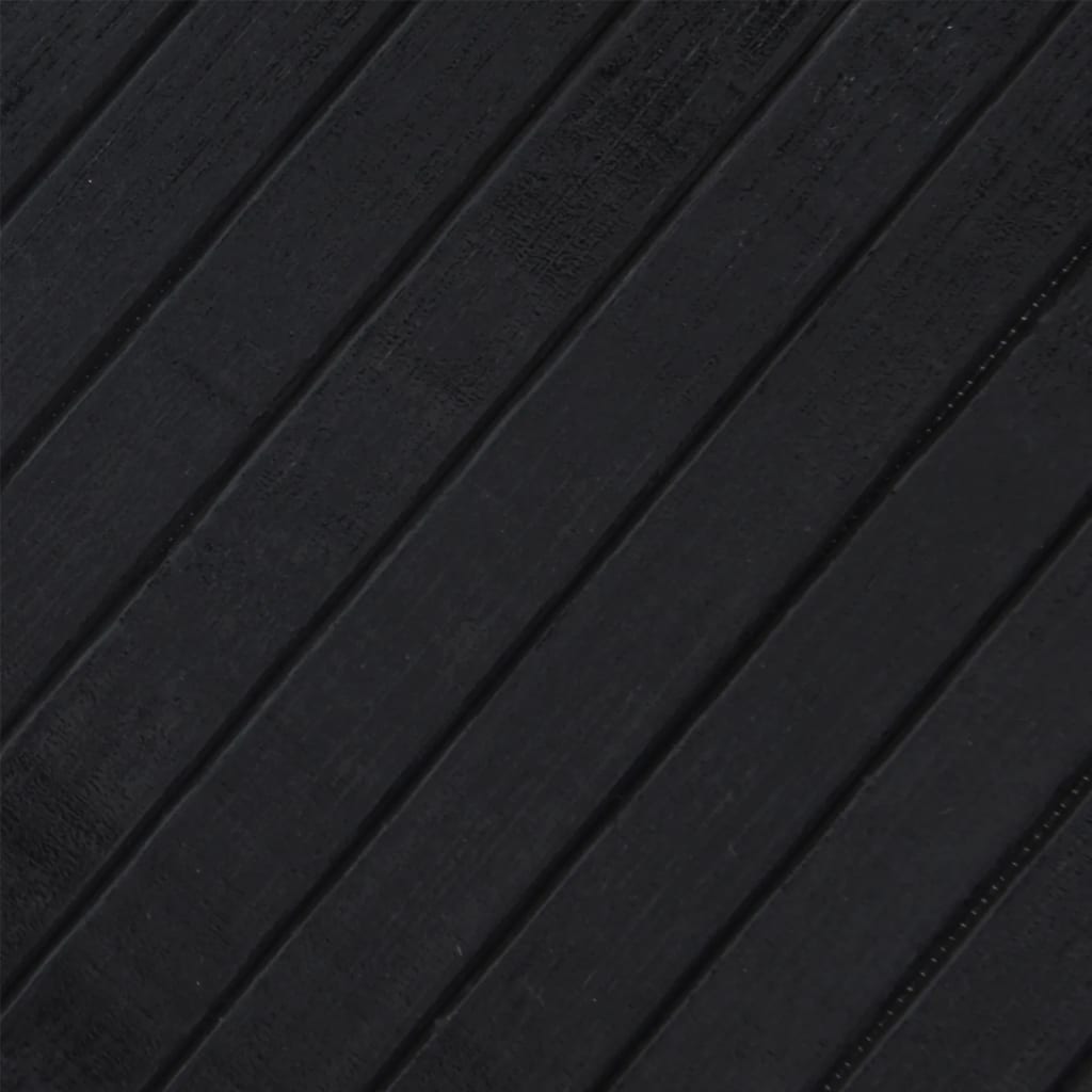 Covor dreptunghiular, negru, 70x200 cm, bambus
