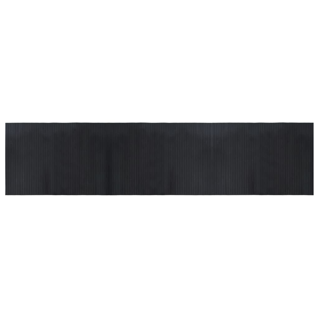 Covor dreptunghiular, negru, 70x300 cm, bambus