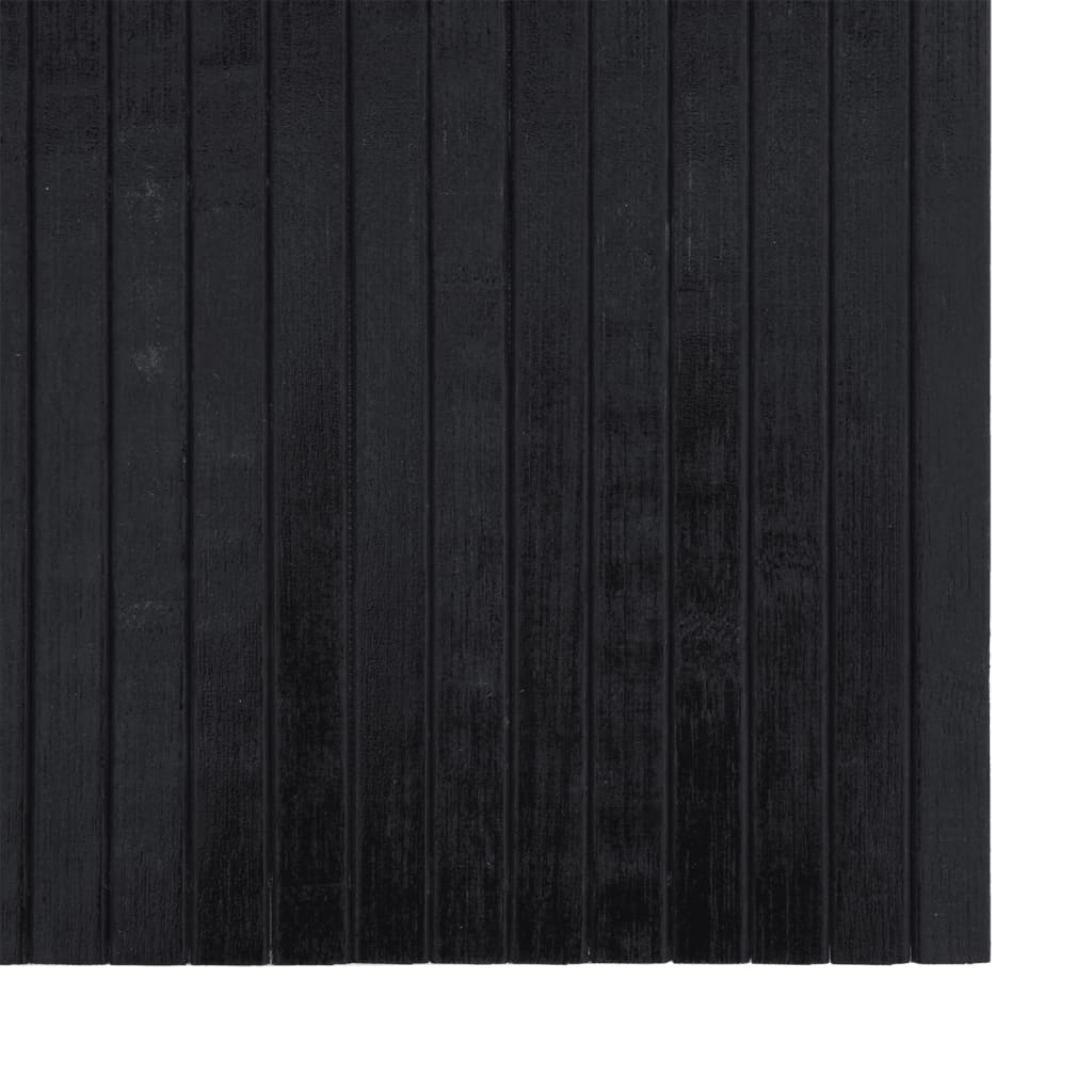 Covor dreptunghiular, negru, 70x300 cm, bambus