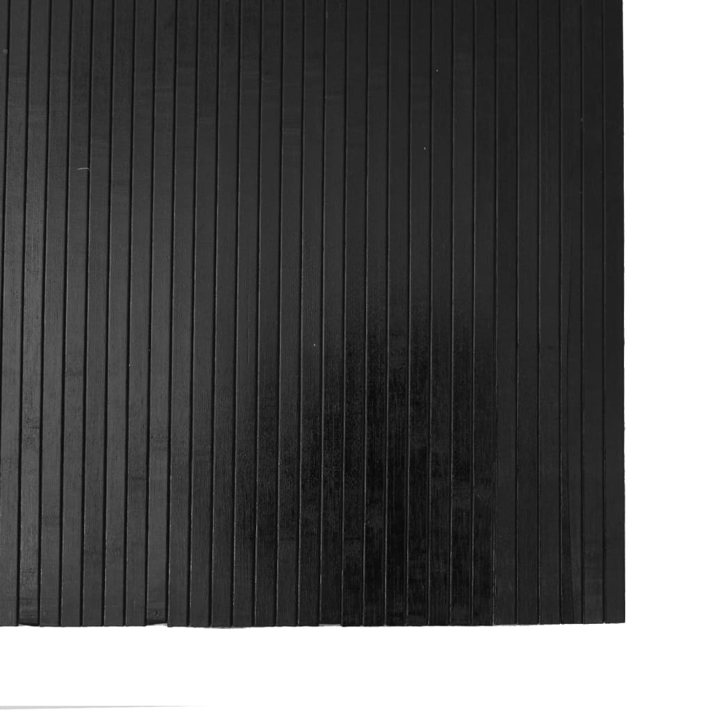 Covor dreptunghiular, negru, 80x300 cm, bambus