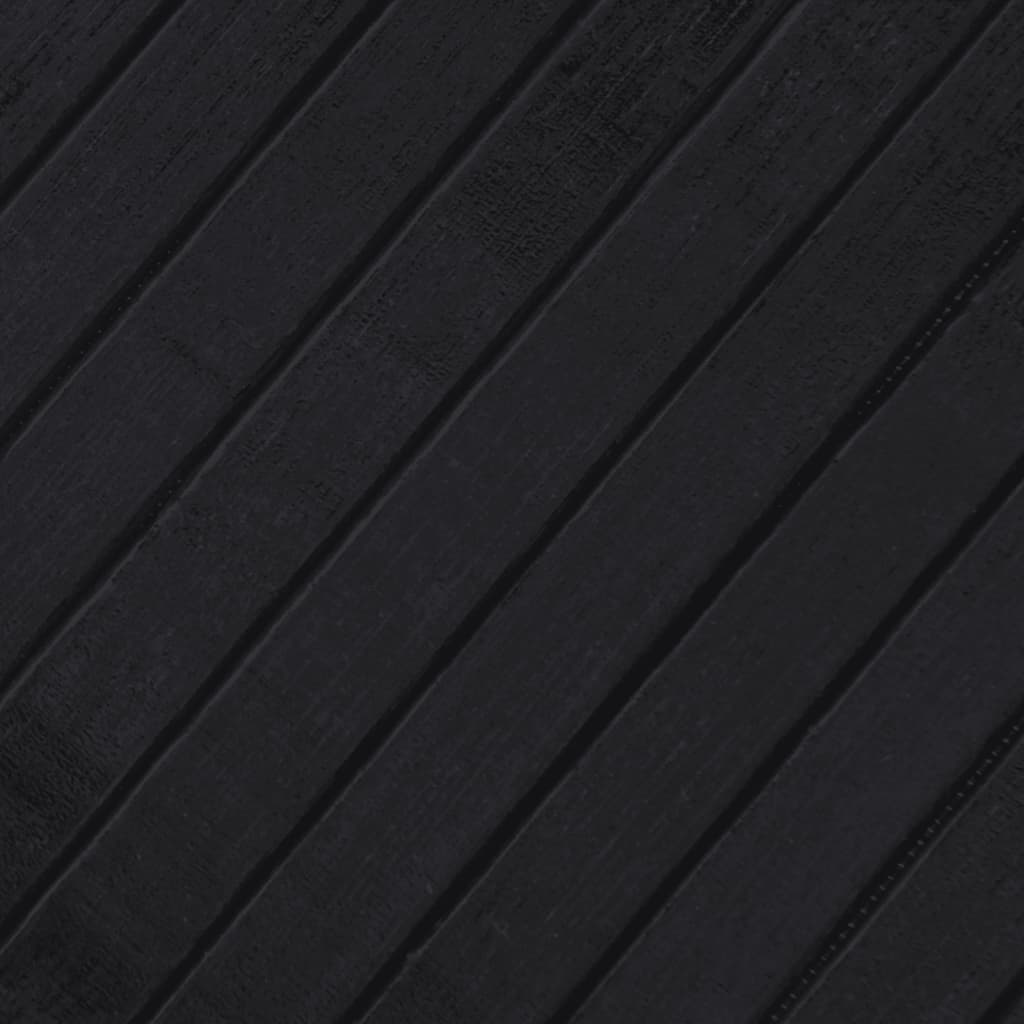 Covor dreptunghiular, negru, 80x400 cm, bambus