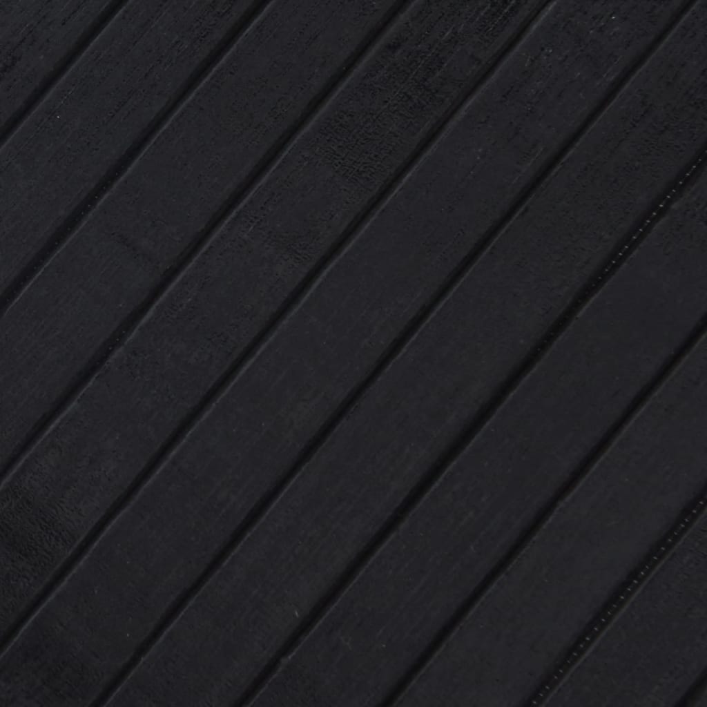 Covor dreptunghiular, negru, 100x200 cm, bambus