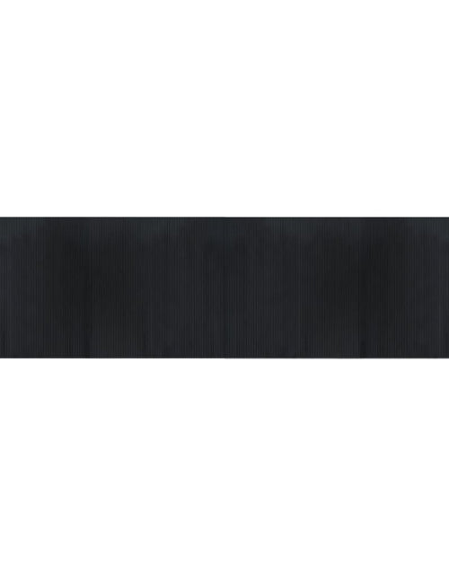 Загрузите изображение в средство просмотра галереи, Covor dreptunghiular, negru, 100x400 cm, bambus
