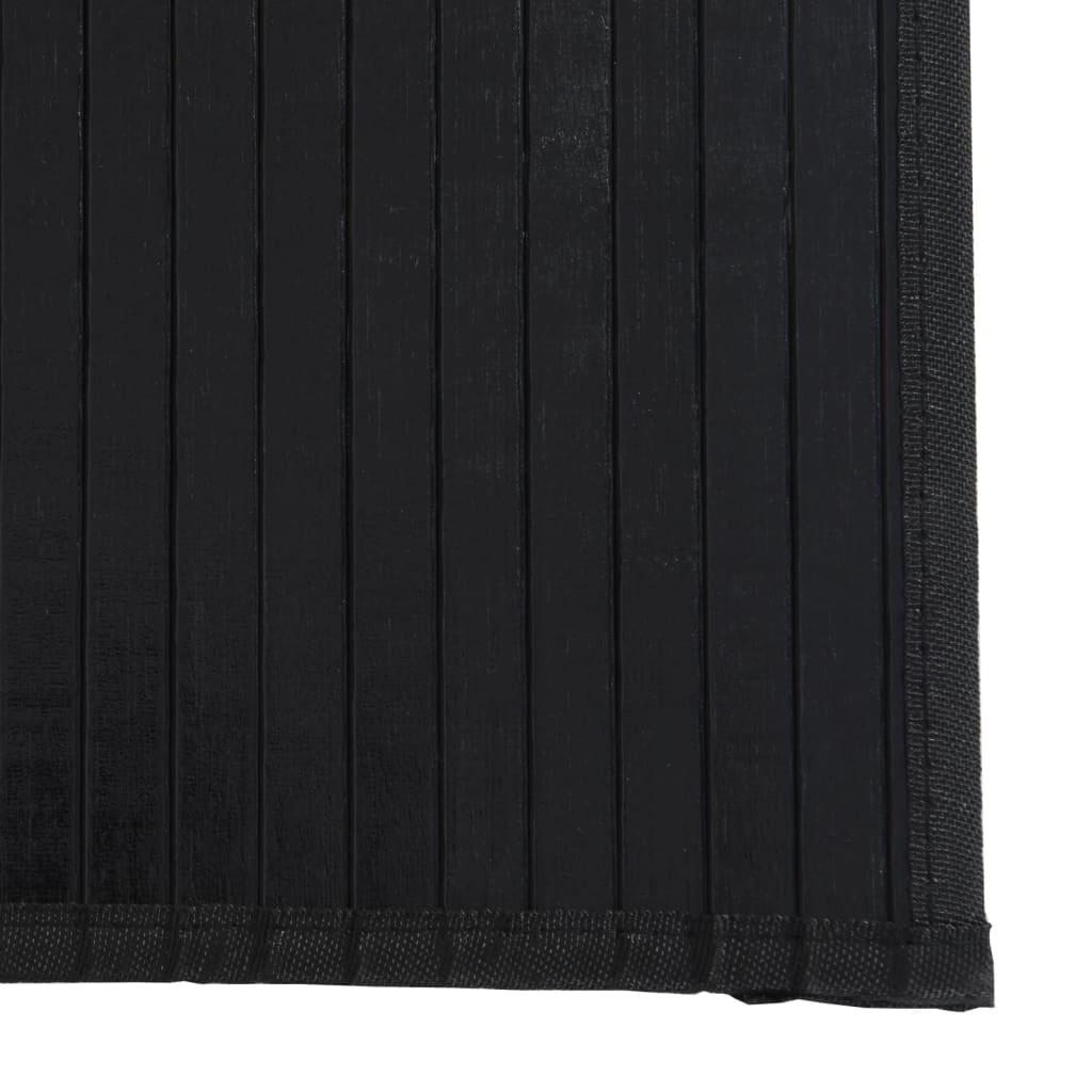 Covor dreptunghiular, negru, 60x100 cm, bambus