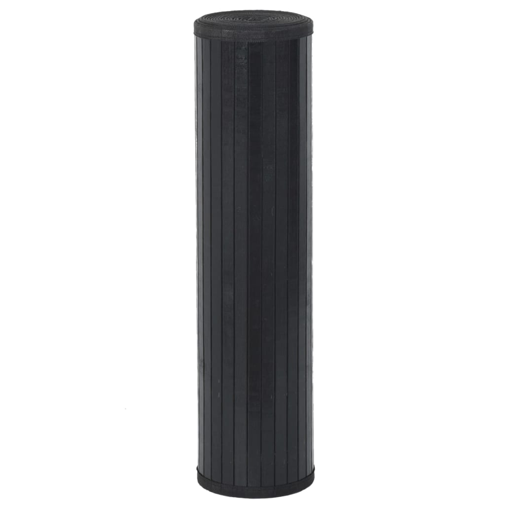 Covor dreptunghiular, negru, 60x200 cm, bambus