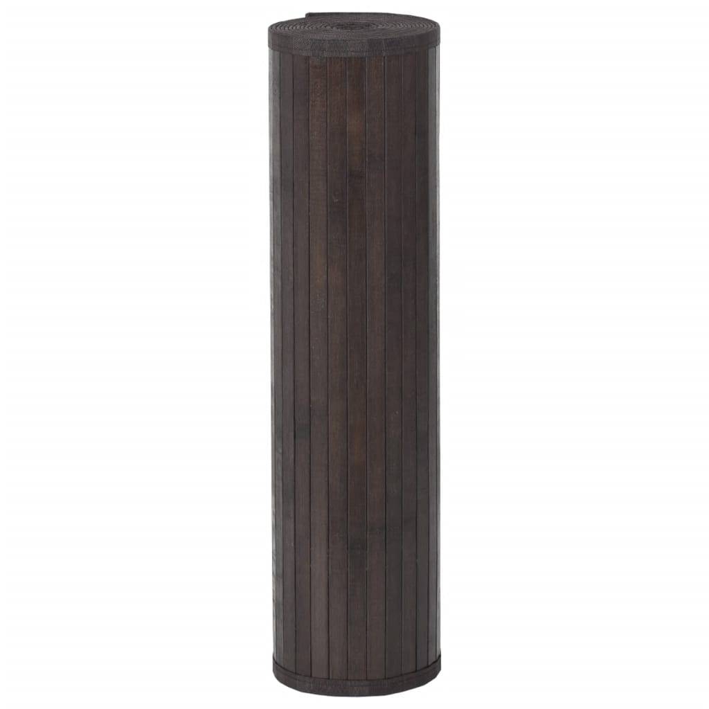 Covor dreptunghiular, maro închis, 60x400 cm, bambus